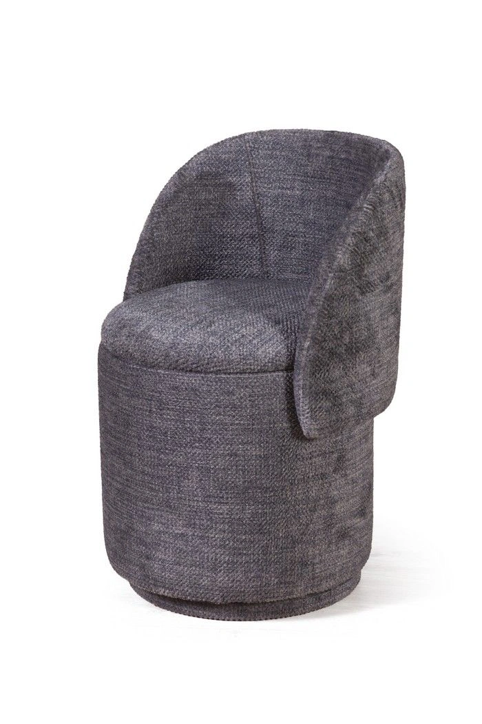 Пуф с кручением Bubble, микромех Rozy dark grey изображение Пуф с кручением Bubble, микромех Rozy dark grey фото