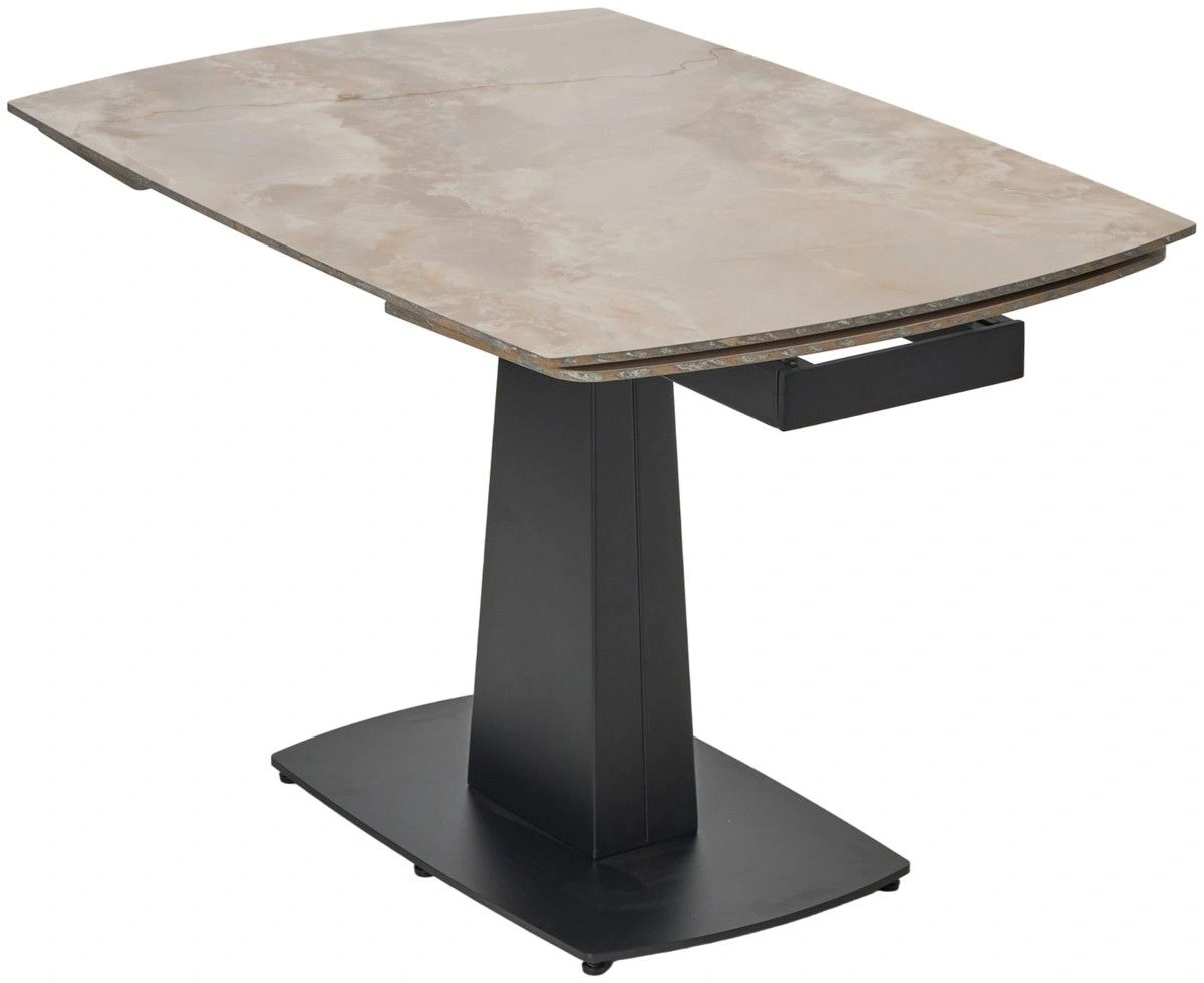 Стол обеденный Blade (120+30+30), керамика глянцевая янтарь изображение Стол обеденный Blade (120+30+30), керамика глянцевая янтарь фото