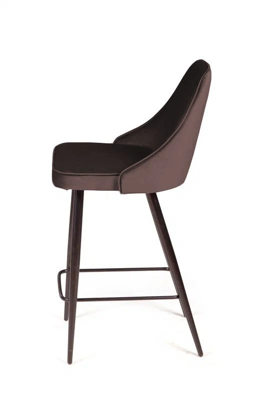 Стул полубарный Oliver, бархат антрацит 14/ чёрный конус изображение Стул полубарный Oliver, бархат антрацит 14/ чёрный конус фото