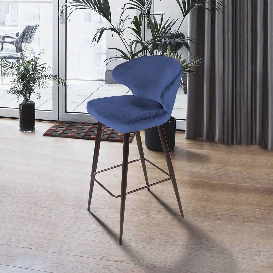 Стул барный Richard, бархат синий 29 изображение Стул барный Richard, бархат синий 29 фото