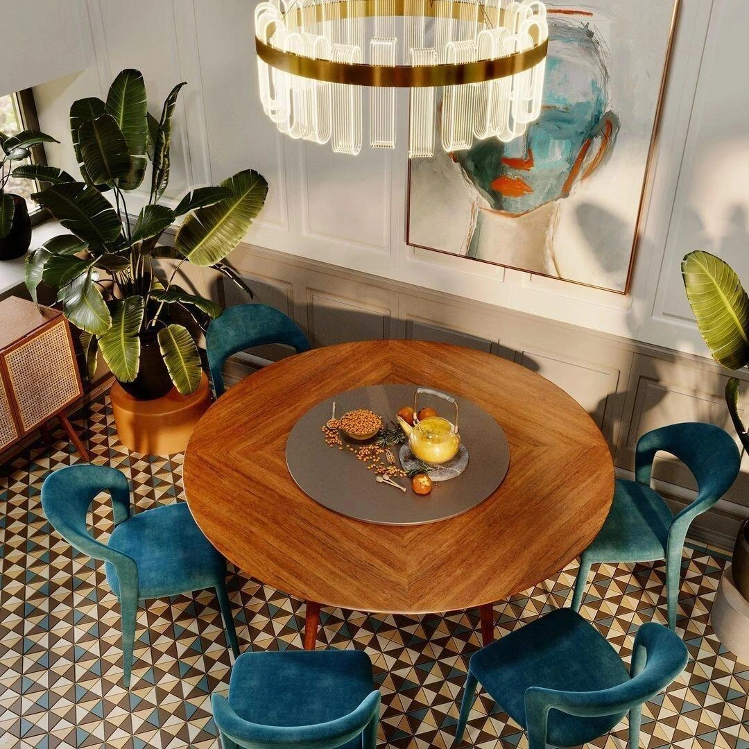 Стол круглый обеденный Wilson (160) орех, вращающийся центр изображение Стол круглый обеденный Wilson (160) орех, вращающийся центр фото