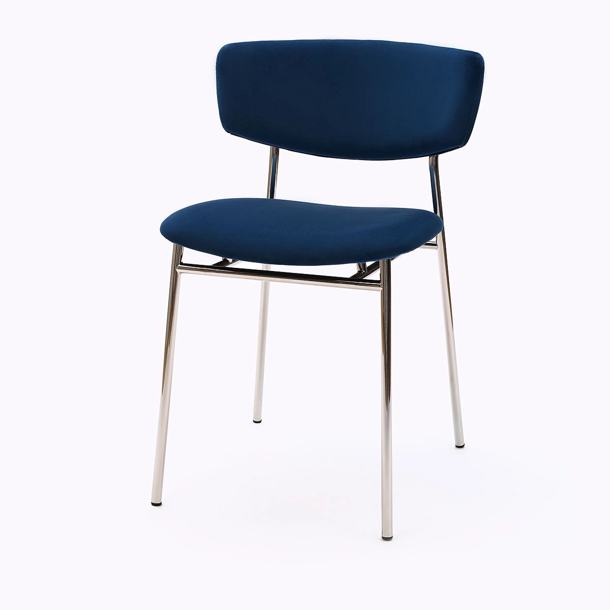 Стул Deimos, микровелюр синий, опоры хром изображение Стул Deimos, микровелюр синий, опоры хром фото
