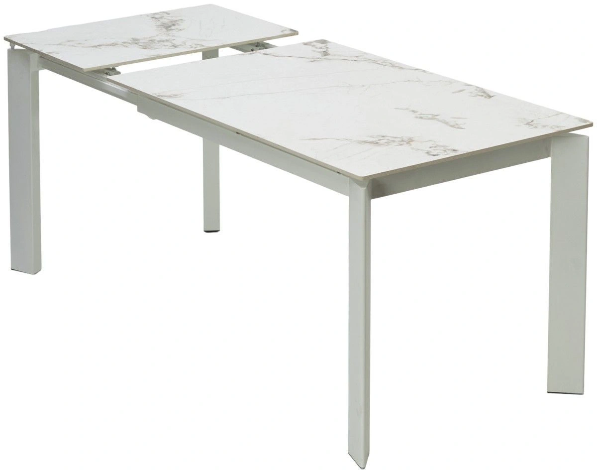 Стол раскладной Dogma (120+50) керамика глянцевая, светлая изображение Стол раскладной Dogma (120+50) керамика глянцевая, светлая фото
