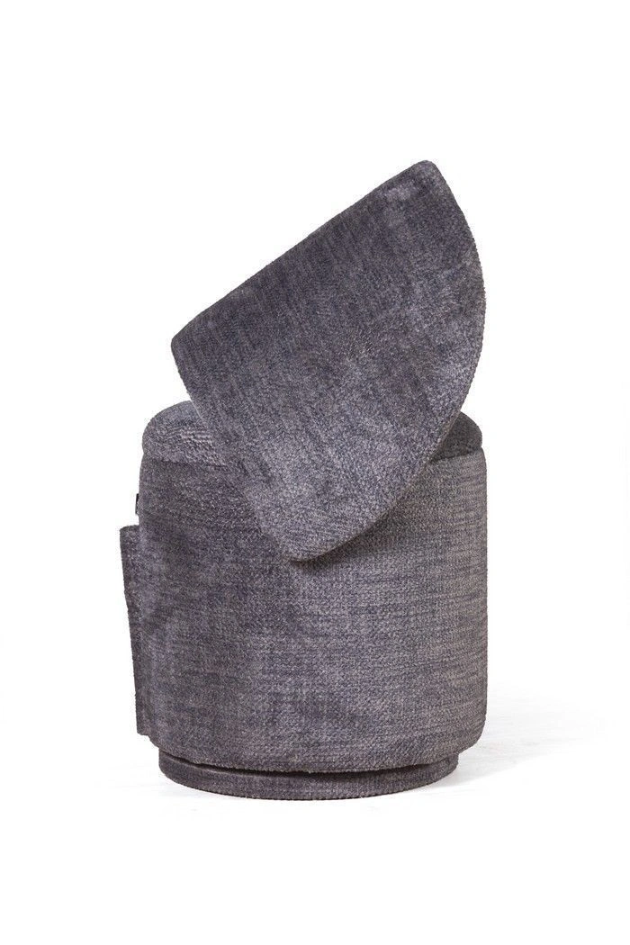 Пуф с кручением Bubble, микромех Rozy dark grey изображение Пуф с кручением Bubble, микромех Rozy dark grey фото