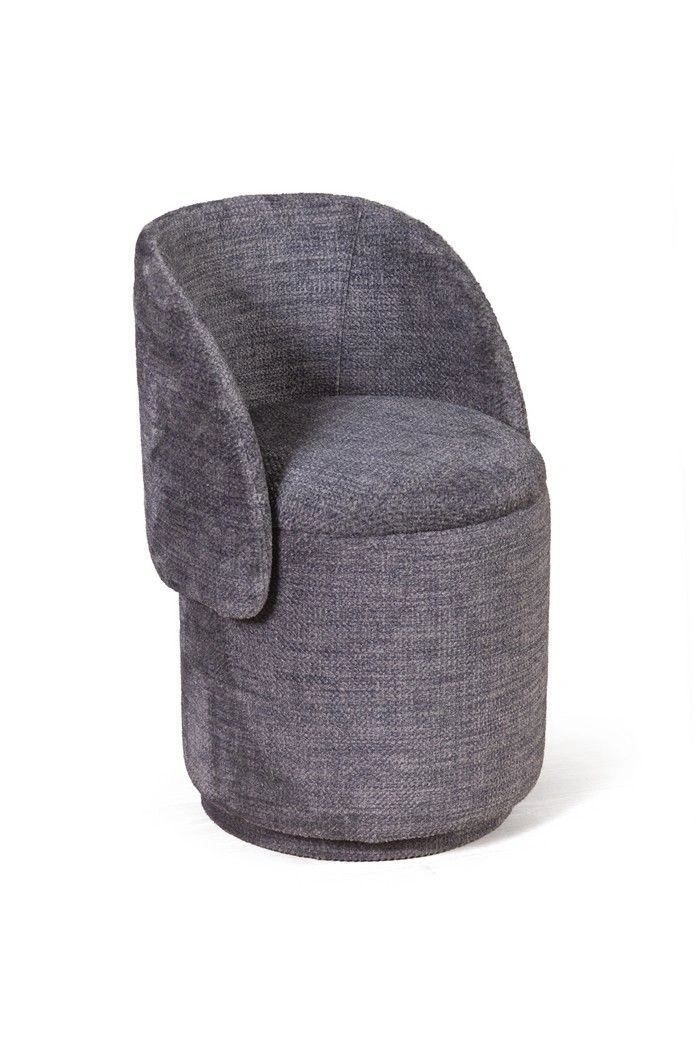 Пуф с кручением Bubble, микромех Rozy dark grey изображение Пуф с кручением Bubble, микромех Rozy dark grey фото