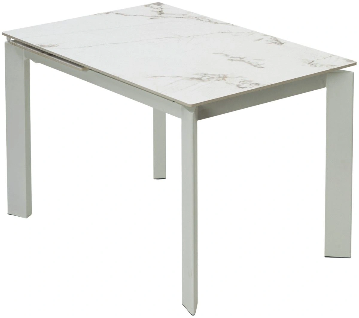 Стол раскладной Dogma (120+50) керамика глянцевая, светлая изображение Стол раскладной Dogma (120+50) керамика глянцевая, светлая фото