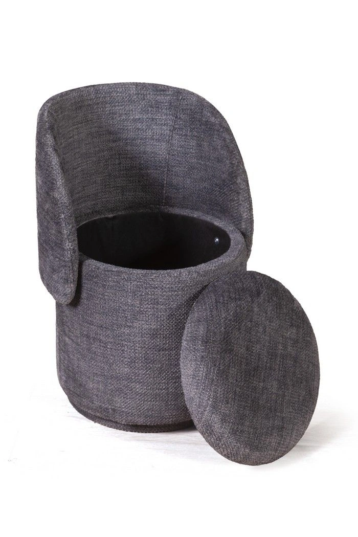 Пуф с кручением Bubble, микромех Rozy dark grey изображение Пуф с кручением Bubble, микромех Rozy dark grey фото