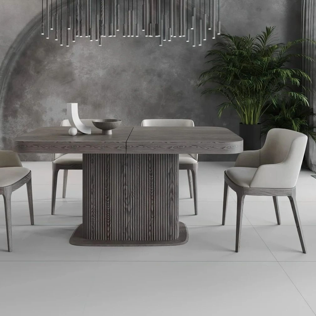 Стол прямоугольный раскладной Denver (200+40), шпон, опора дерево изображение Стол прямоугольный раскладной Denver (200+40), шпон, опора дерево фото