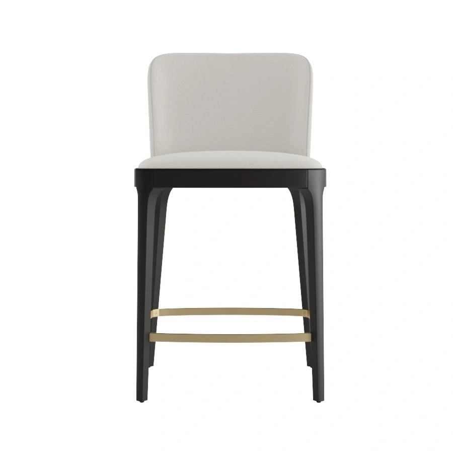 Стул полубарный Magda, массив бук, рогожка белый изображение Стул полубарный Magda, массив бук, рогожка белый фото