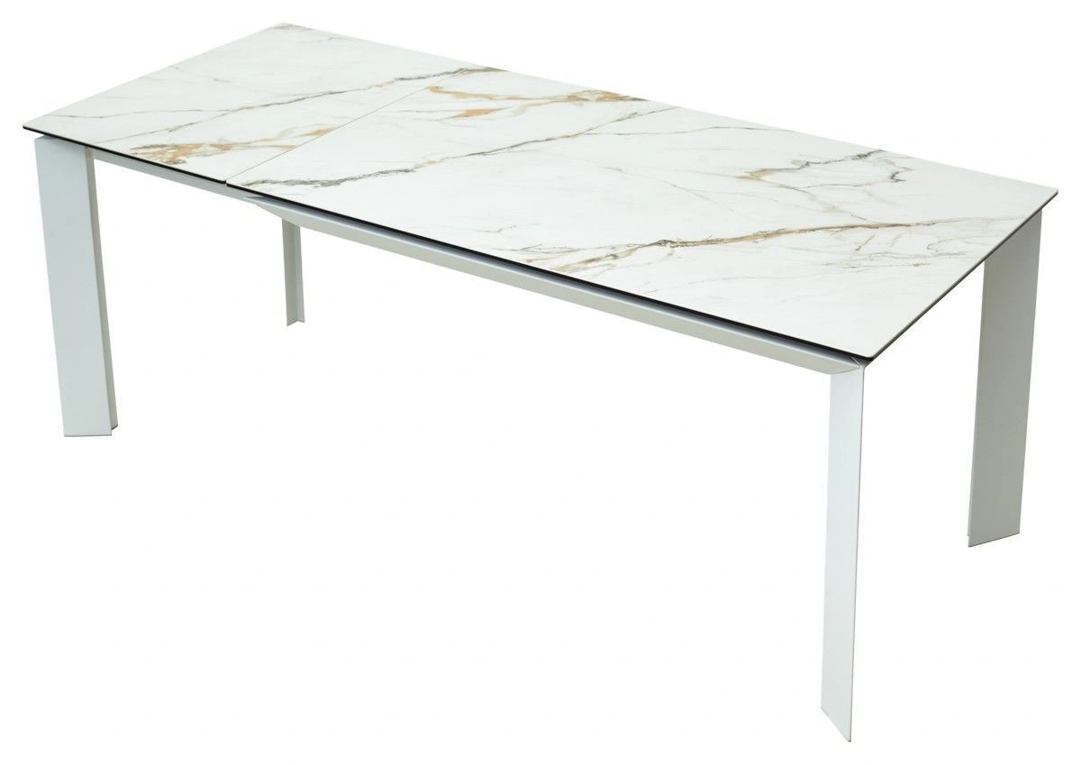 Стол раскладной Dogma (180+60) керамика матовая, белая изображение Стол раскладной Dogma (180+60) керамика матовая, белая фото