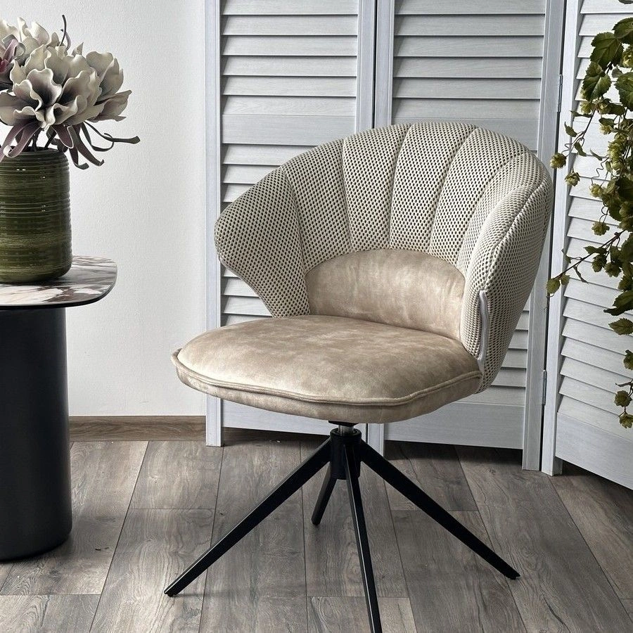 Стул Shell ткань комби бежевый, поворотно-возвратный механизм 360 градусов изображение Стул Shell ткань комби бежевый, поворотно-возвратный механизм 360 градусов фото