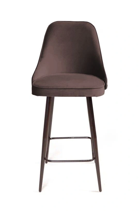 Стул полубарный Oliver, бархат антрацит 14/ чёрный конус изображение Стул полубарный Oliver, бархат антрацит 14/ чёрный конус фото