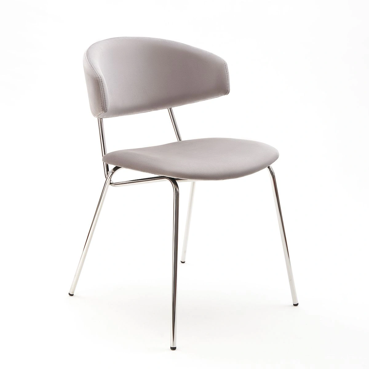 Стул Verdi, микровелюр серый, опоры хром изображение Стул Verdi, микровелюр серый, опоры хром фото