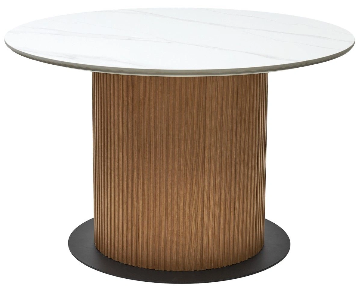 Стол круглый Messi (120) керамика матовая белая изображение Стол круглый Messi (120) керамика матовая белая фото