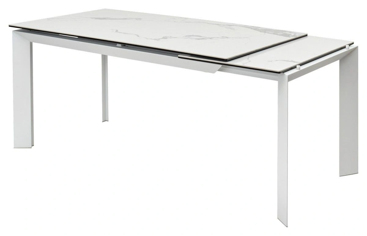 Стол раскладной Dogma (140+60) керамика глянцевая, белая изображение Стол раскладной Dogma (140+60) керамика глянцевая, белая фото
