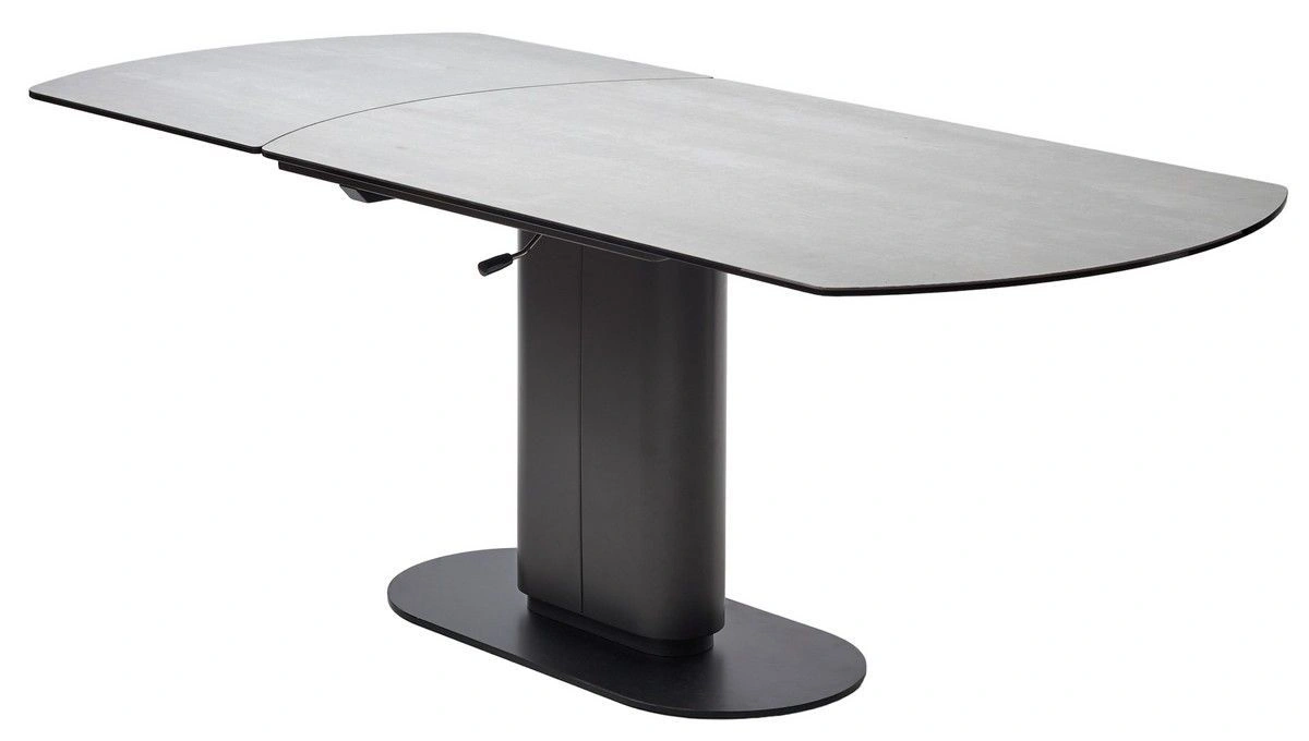 Стол обеденный Gerda (140+60) керамика матовая серая, поворотный механизм изображение Стол обеденный Gerda (140+60) керамика матовая серая, поворотный механизм фото