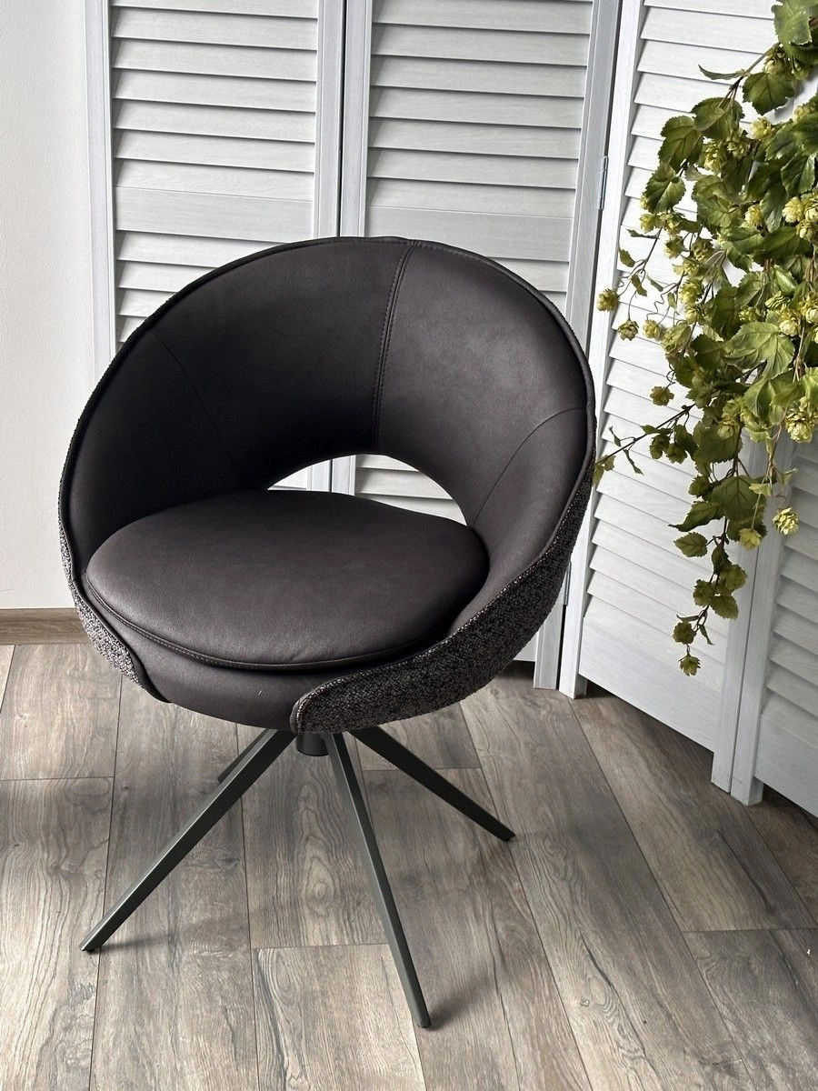 Стул Anna, ткань комби серый, поворотный механизм 360 градусов изображение Стул Anna, ткань комби серый, поворотный механизм 360 градусов фото