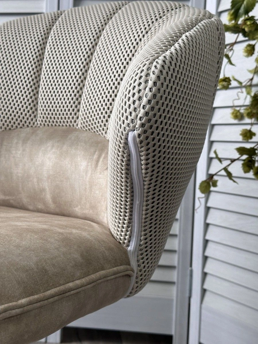 Стул Shell ткань комби бежевый, поворотно-возвратный механизм 360 градусов изображение Стул Shell ткань комби бежевый, поворотно-возвратный механизм 360 градусов фото