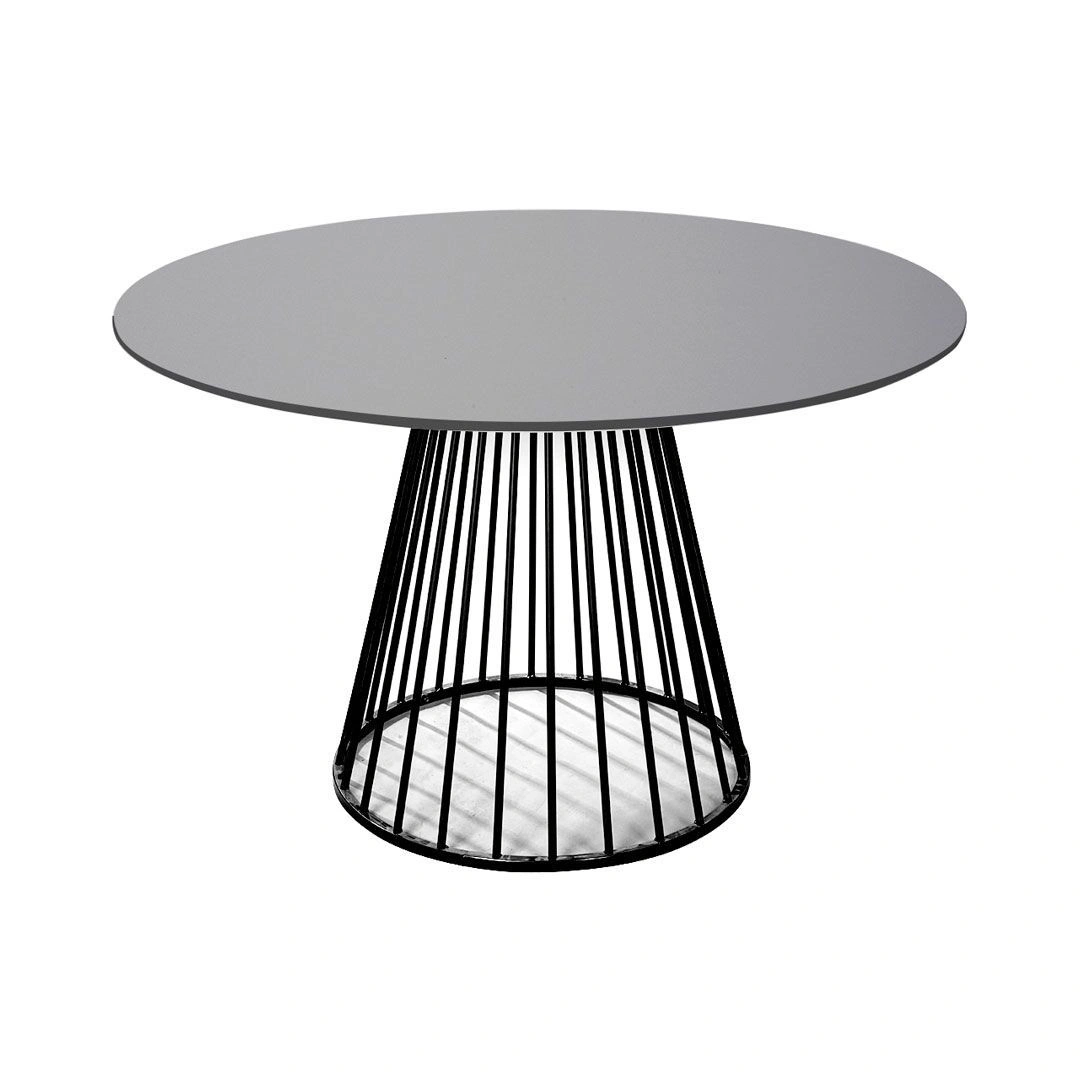 Стол Sirius 120см, столешница fenix серый с чёрными ножками изображение Стол Sirius 120см, столешница fenix серый с чёрными ножками фото