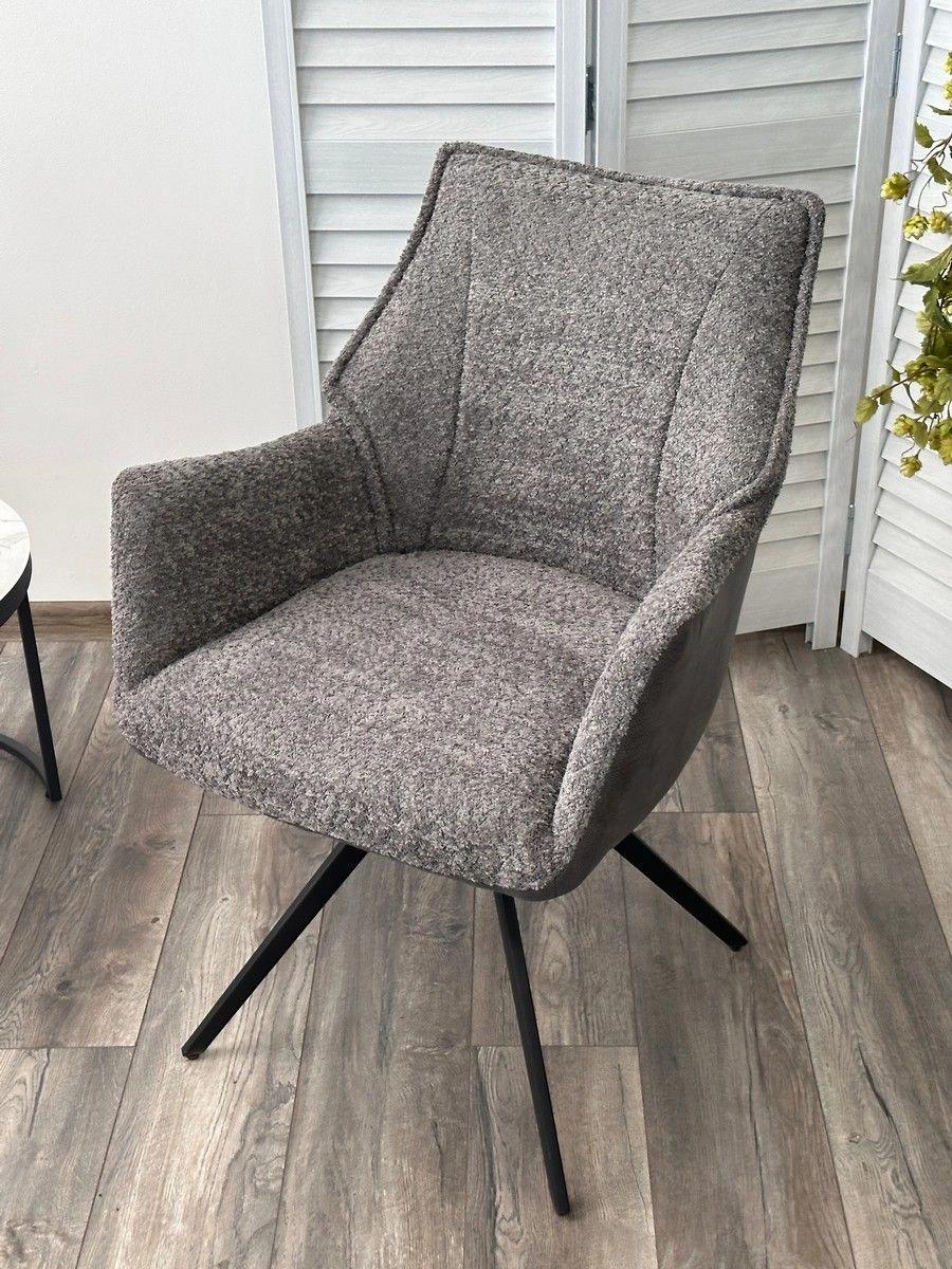 Стул Bravo ткань комби серый, поворотный механизм на 180 градусов изображение Стул Bravo ткань комби серый, поворотный механизм на 180 градусов фото