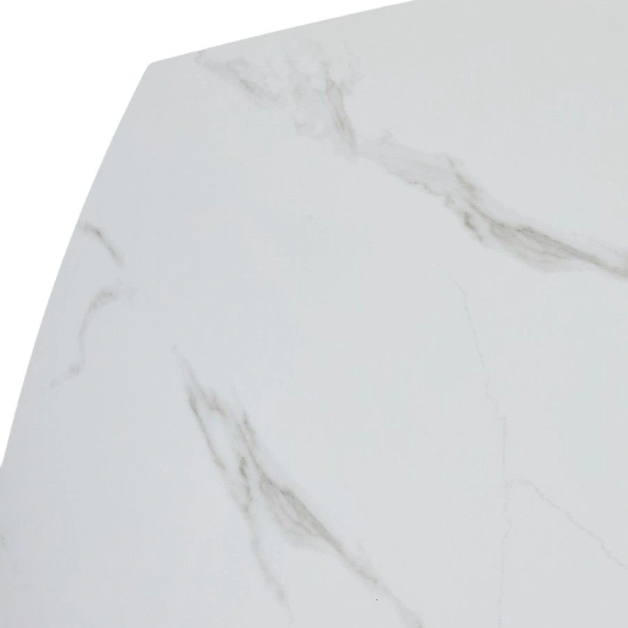 Стол обеденный Blade (120+30+30), керамика матовая белая изображение Стол обеденный Blade (120+30+30), керамика матовая белая фото