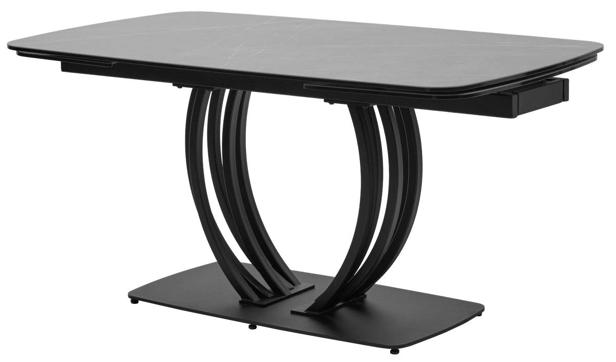 Стол обеденный Ring (160+40+40) керамика матовая серая изображение Стол обеденный Ring (160+40+40) керамика матовая серая фото