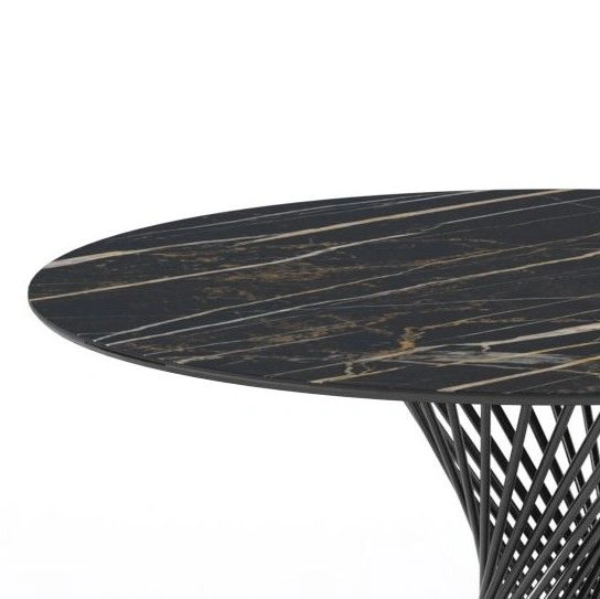 Стол круглый Tower 80, керамика черная изображение Стол круглый Tower 80, керамика черная фото