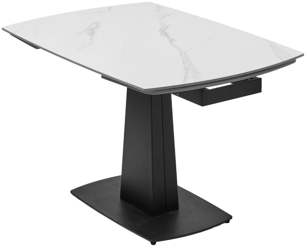 Стол обеденный Blade (120+30+30), керамика матовая белая изображение Стол обеденный Blade (120+30+30), керамика матовая белая фото