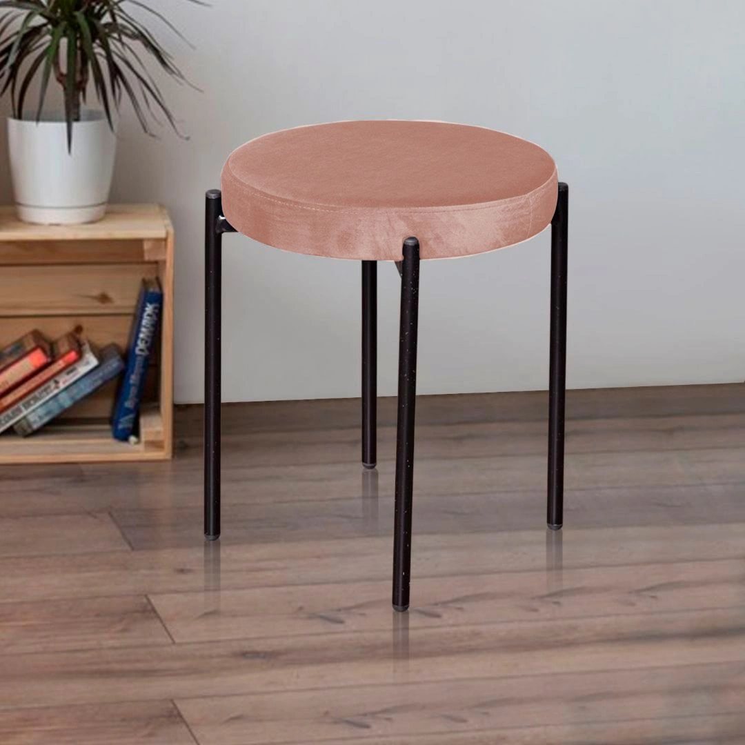 Табурет мягкий Mason, бархат бежевый 5 изображение Табурет мягкий Mason, бархат бежевый 5 фото