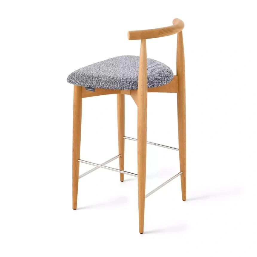 Стул полубарный Diana, бук натуральный, серый изображение Стул полубарный Diana, бук натуральный, серый фото