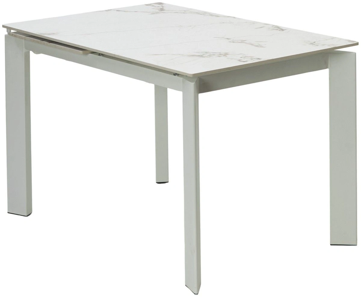 Стол раскладной Dogma (120+50) керамика глянцевая, светлая изображение Стол раскладной Dogma (120+50) керамика глянцевая, светлая фото