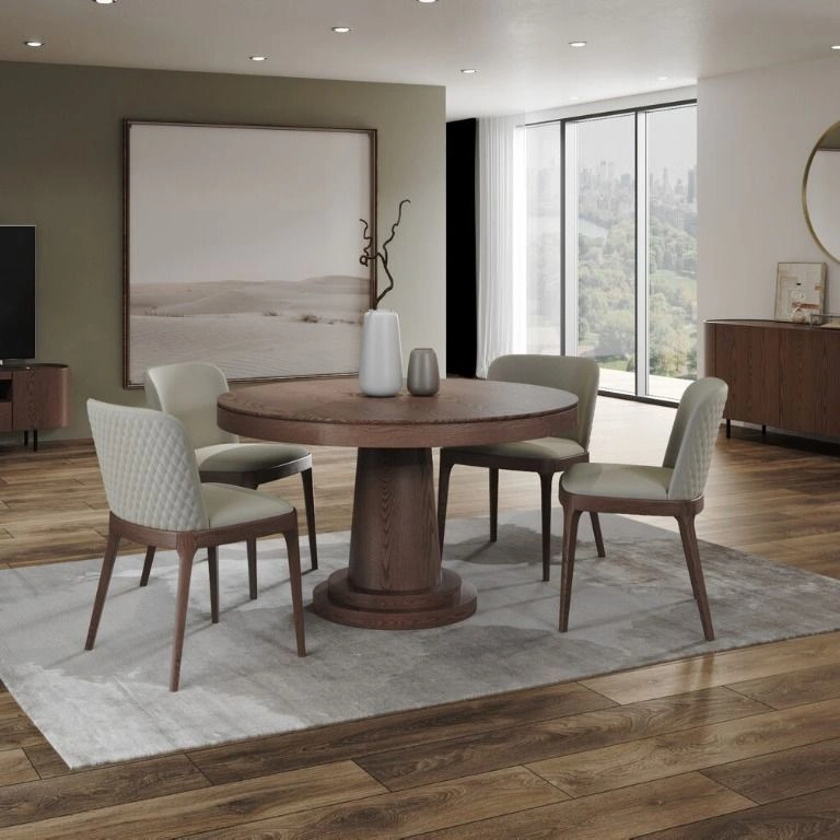 Стол круглый обеденный Bilbo (110+40) шпон изображение Стол круглый обеденный Bilbo (110+40) шпон фото