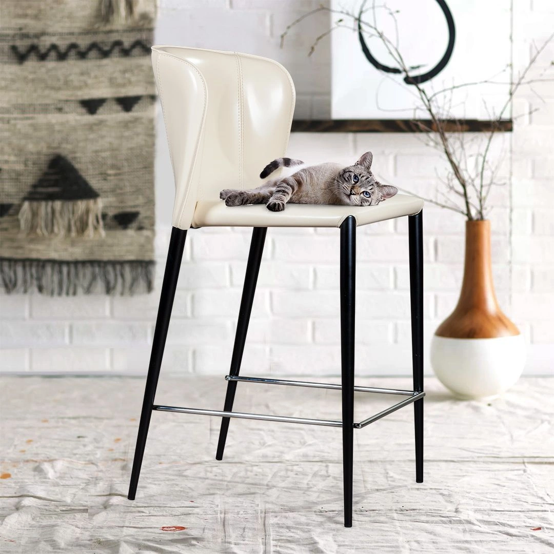 Стул полубарный Albert, кожа бежевый изображение Стул полубарный Albert, кожа бежевый фото