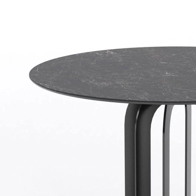 Стол круглый Castro 100, керамика матовая, черная изображение Стол круглый Castro 100, керамика матовая, черная фото