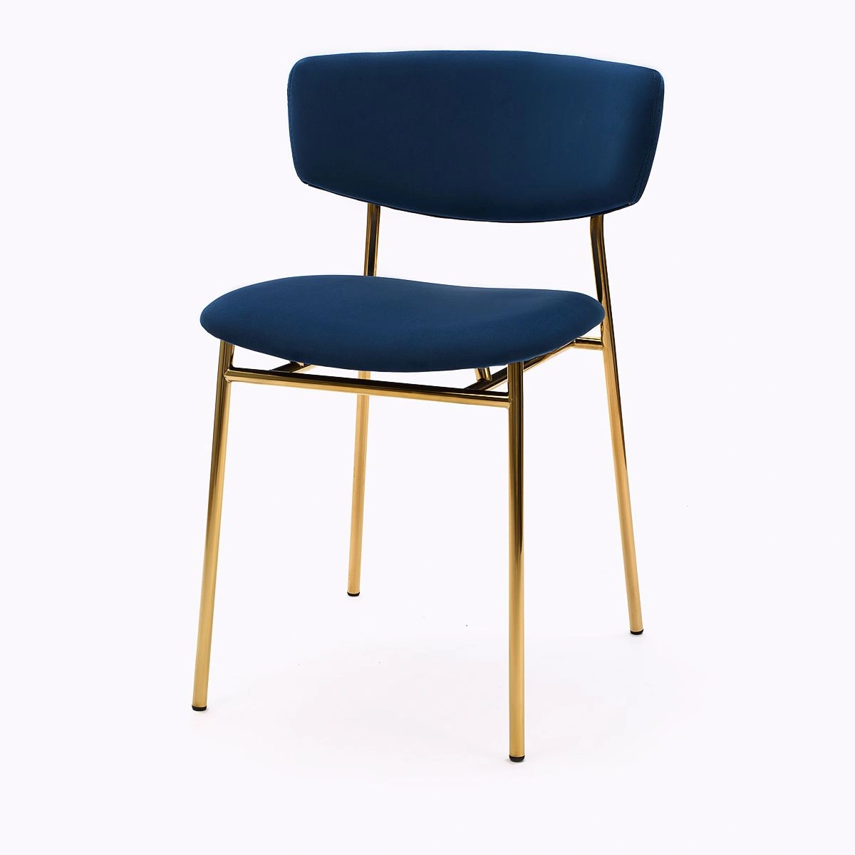 Стул Deimos, микровелюр синий, опоры золото изображение Стул Deimos, микровелюр синий, опоры золото фото