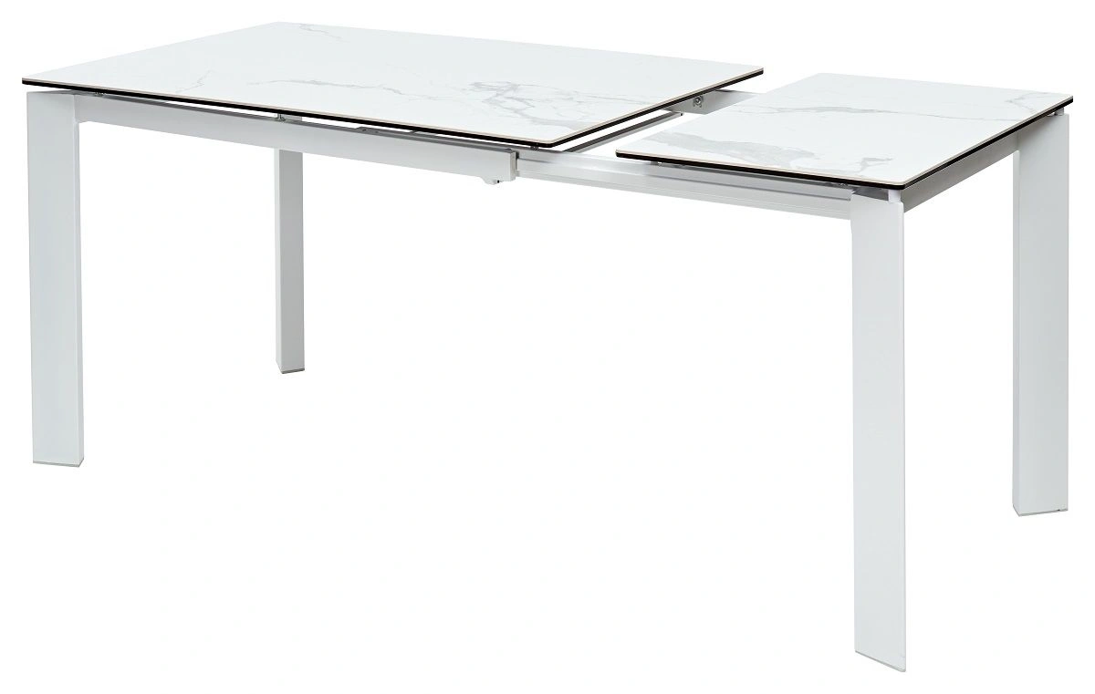 Стол раскладной Dogma (120+50) керамика матовая, белая изображение Стол раскладной Dogma (120+50) керамика матовая, белая фото