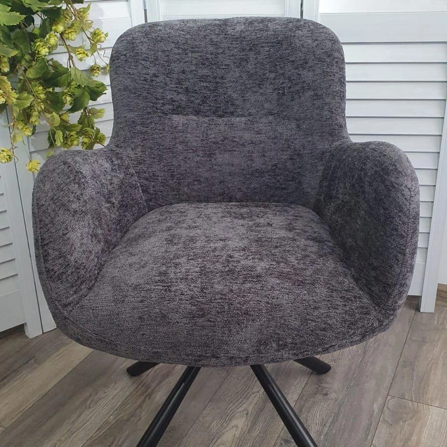 Стул Luis шенил серый, поворотно-возвратный механизм 180 градусов изображение Стул Luis шенил серый, поворотно-возвратный механизм 180 градусов фото