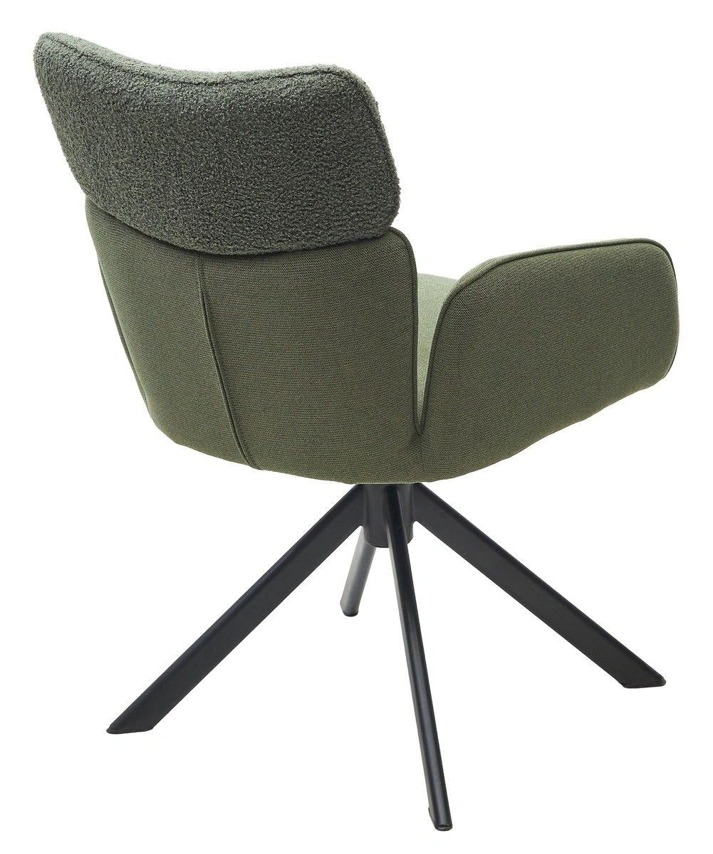 Стул с подлокотниками Trio ткань комби зеленый, поворотно-возвратный механизм  360 градусов изображение Стул с подлокотниками Trio ткань комби зеленый, поворотно-возвратный механизм  360 градусов фото