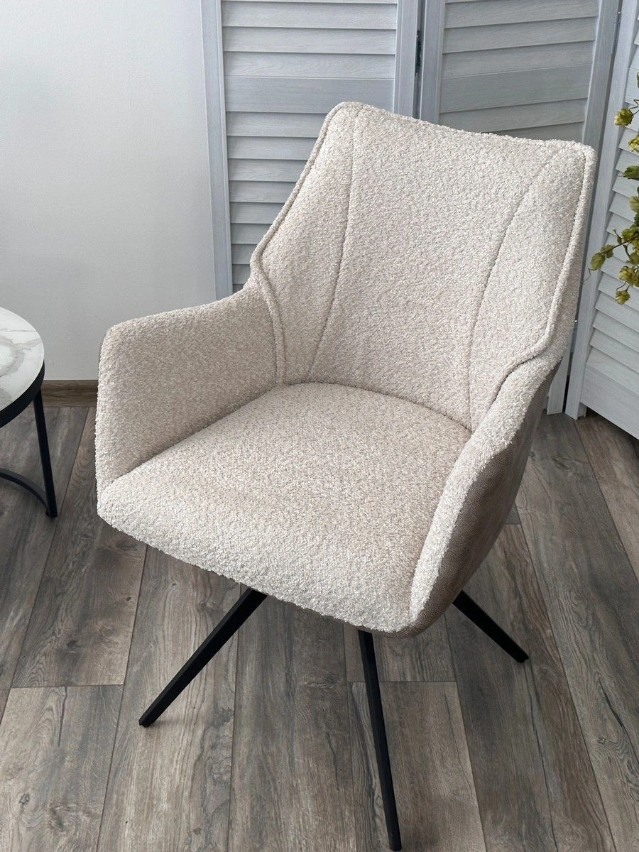 Стул Bravo ткань комби бежево-коричневый, поворотный механизм на 180 градусов изображение Стул Bravo ткань комби бежево-коричневый, поворотный механизм на 180 градусов фото