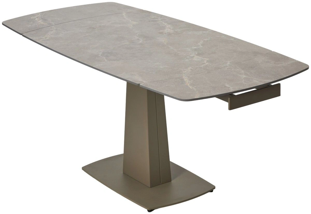 Стол обеденный Blade (140+30+30), керамика матовая бежевая изображение Стол обеденный Blade (140+30+30), керамика матовая бежевая фото