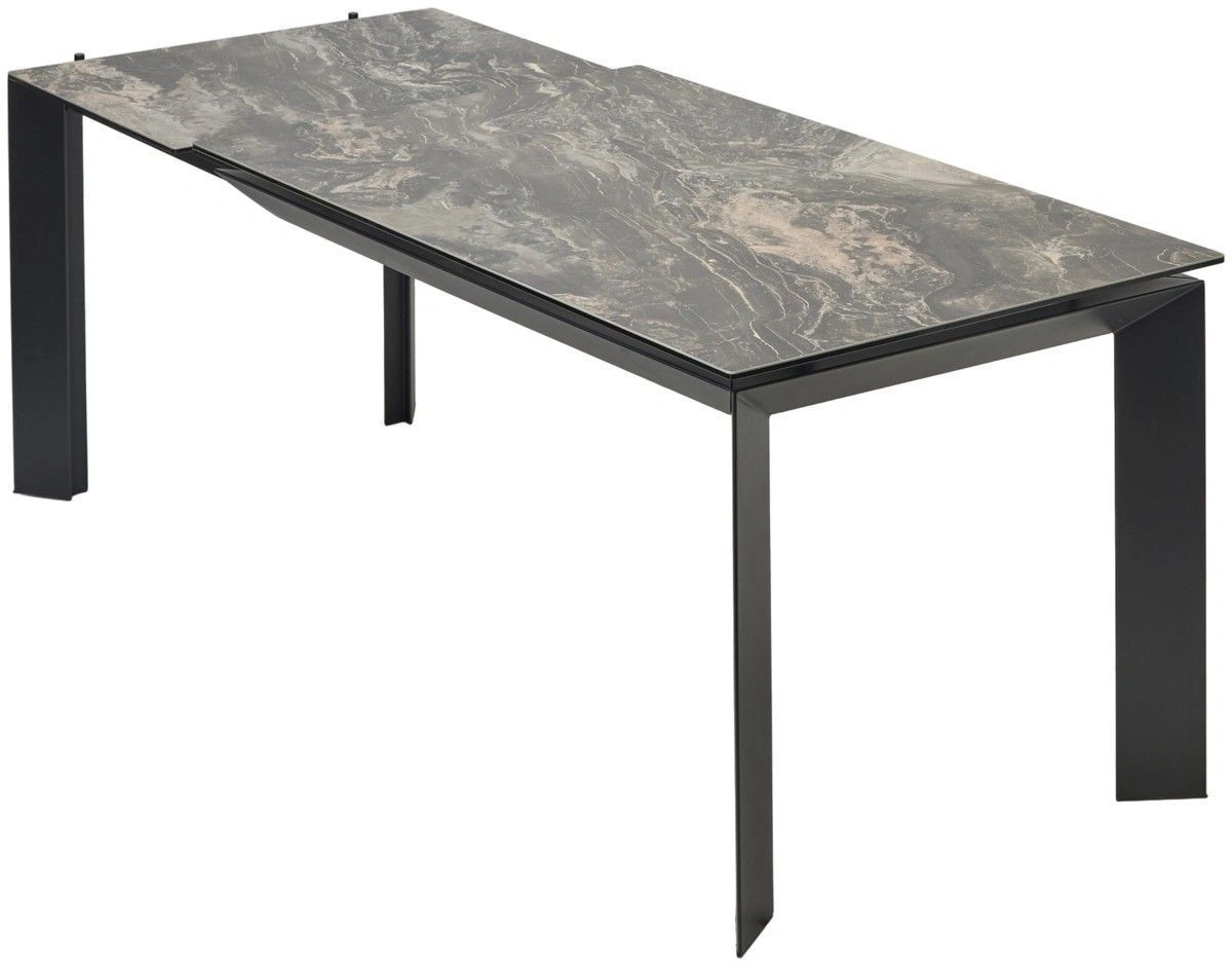 Стол раскладной Dogma (180+60) керамика матовая, черная изображение Стол раскладной Dogma (180+60) керамика матовая, черная фото