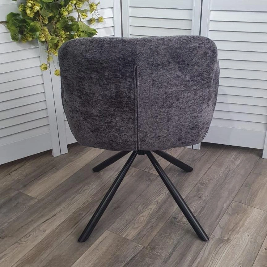 Стул Luis шенил серый, поворотно-возвратный механизм 180 градусов изображение Стул Luis шенил серый, поворотно-возвратный механизм 180 градусов фото