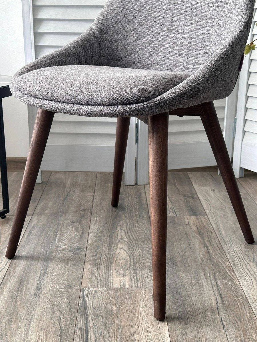 Стул Donatello рогожка серый, опоры орех изображение Стул Donatello рогожка серый, опоры орех фото