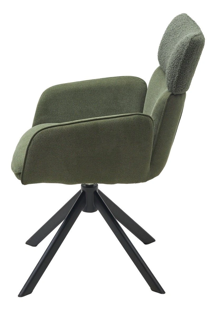 Стул с подлокотниками Trio ткань комби зеленый, поворотно-возвратный механизм  360 градусов изображение Стул с подлокотниками Trio ткань комби зеленый, поворотно-возвратный механизм  360 градусов фото
