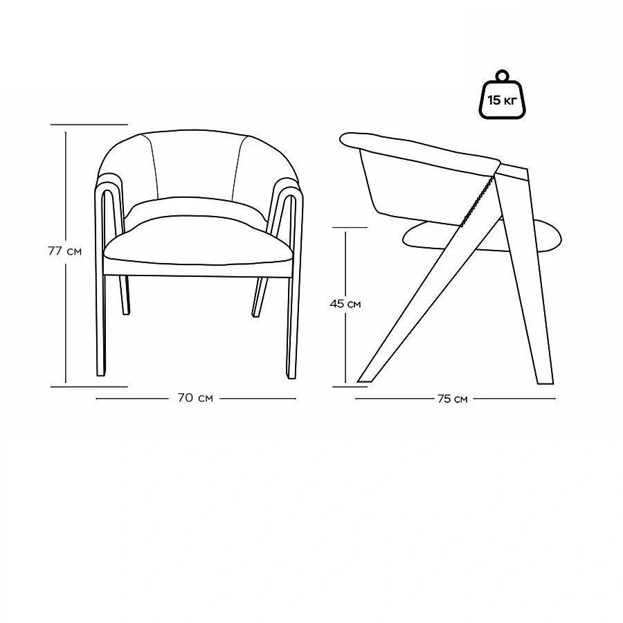 Кресло Claus, дуб натуральный, букле, серый изображение Кресло Claus, дуб натуральный, букле, серый фото