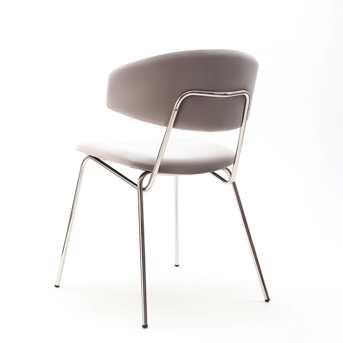 Стул Verdi, микровелюр серый, опоры хром изображение Стул Verdi, микровелюр серый, опоры хром фото