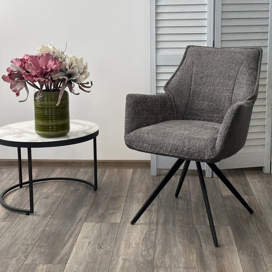 Стул Bravo ткань комби серый, поворотный механизм на 180 градусов изображение Стул Bravo ткань комби серый, поворотный механизм на 180 градусов фото