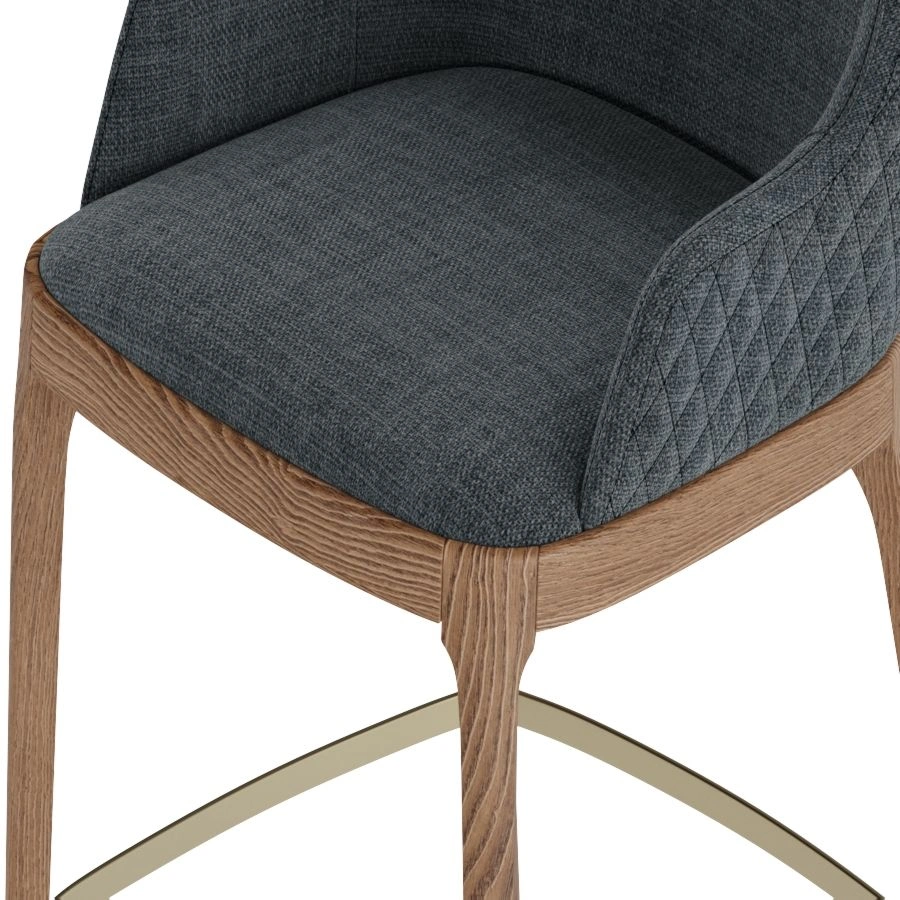 Кресло полубарное Magda, массив бук, рогожка черный изображение Кресло полубарное Magda, массив бук, рогожка черный фото