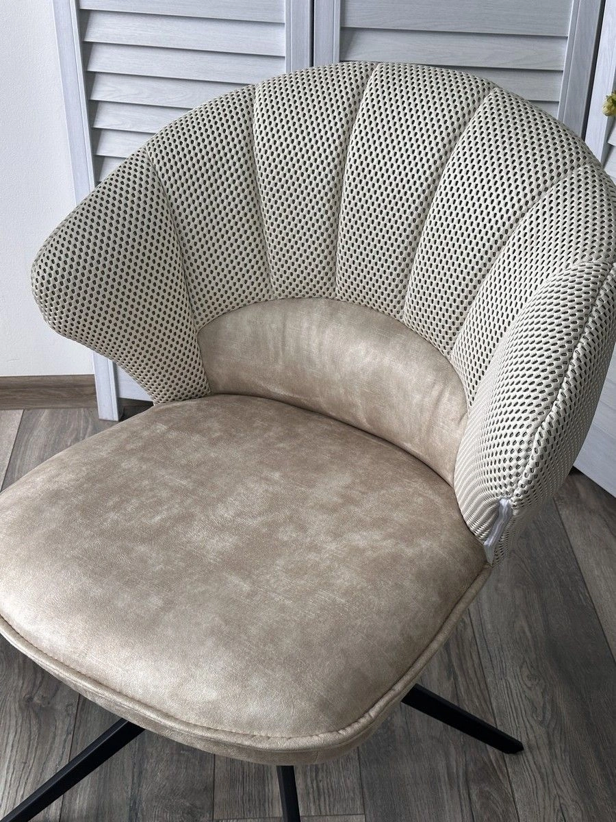 Стул Shell ткань комби бежевый, поворотно-возвратный механизм 360 градусов изображение Стул Shell ткань комби бежевый, поворотно-возвратный механизм 360 градусов фото