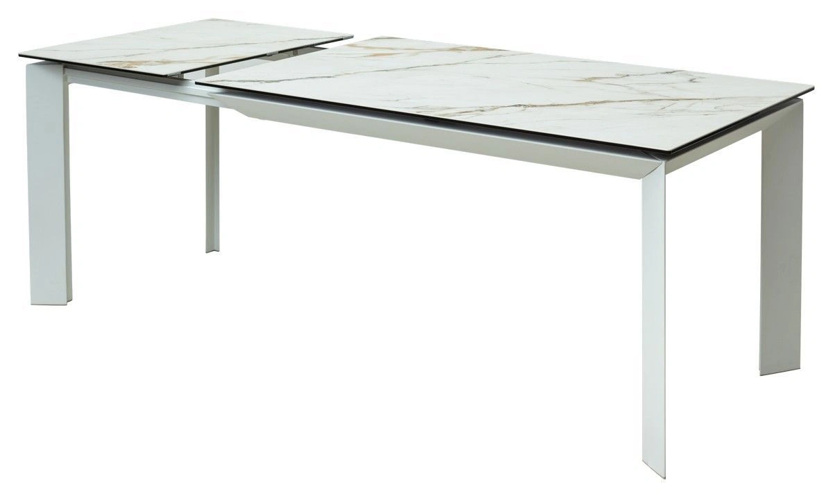 Стол раскладной Dogma (180+60) керамика матовая, белая изображение Стол раскладной Dogma (180+60) керамика матовая, белая фото